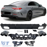 image-50-Sport rear diffuser + black tailpipes for Mercedes CLS C257 2018-2023