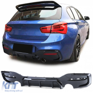 Sport rear diffuser gloss black suitable for BMW 1 Series F20 F21 15-19 LCI M135 M140