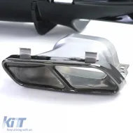 Sport rear diffuser gloss black tailpipes black for Mercedes CLA C117 16-19-image-6326491