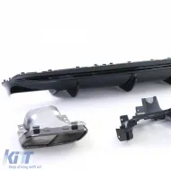 Sport rear diffuser gloss black tailpipes black for Mercedes CLA C117 16-19-image-6326492
