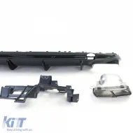 Sport rear diffuser gloss black tailpipes black for Mercedes CLA C117 16-19-image-6326493