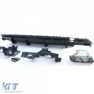 Sport rear diffuser gloss black tailpipes black for Mercedes CLA C117 16-19-image-6326495