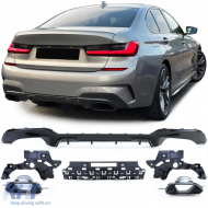 Sport rear diffuser gloss + tailpipes 340 look fits BMW 3 Series G20 G21 320 330 - ODRBDB6013568