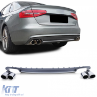 Sport rear diffuser insert with tailpipe set for Audi A4 B8 Sedan Avant 07-11