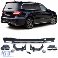 Sport rear diffuser set with chrome tailpipes for Mercedes GLS X166 15-19 - ODRBDM6015287