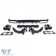 Sport rear diffuser set with round tailpipes black for Mercedes C205 Coupe from 18-image-6278465