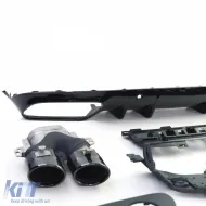 Sport rear diffuser set with round tailpipes black for Mercedes C205 Coupe from 18-image-6278468