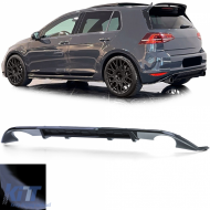Sport rear diffuser single pipe on both sides gloss black for VW Golf 7 GTI 13-17 - ODRBDV6014650