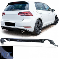 image-71-Sport rear diffuser single tailpipe on both sides gloss black for VW Golf 7 GTI 17-21