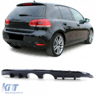image-17-Sport rear diffuser twin pipe central glossy black for VW Golf 6 1K 08-13
