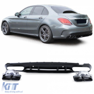 Sport rear diffuser with black tailpipes for Mercedes C-Class W205 sedan 18-21 - ODRBDM6013778