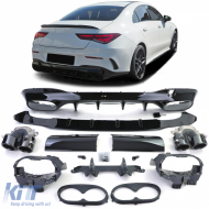 Sport rear diffuser with black tailpipes for Mercedes CLA C118 X118 - ODRBDM6013973