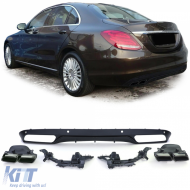 Sport rear diffuser with black tailpipes for Mercedes W205 sedan 14-18 - ODRBDM6014196