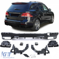 Sport rear diffuser with black tailpipes for Mercedes GLE W166 15-18 - ODRBDM6025182