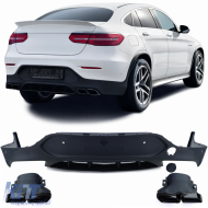 Sport rear diffuser with black tailpipes for Mercedes GLC Coupe C253 2016-2019 - ODRBDM6025201