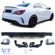 Sport rear diffuser with black tailpipes for Mercedes CLA C117 13-19 - ODRBDM6025248