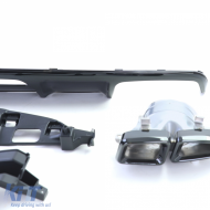 Sport rear diffuser with black tailpipes for Mercedes CLS C218 Facelift 14-18-image-6257801