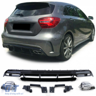 Sport rear diffuser with chrome tailpipes for Mercedes A-Class W176 from 15 - ODRBDM6014078