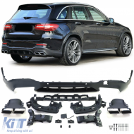 image-22-Sport rear diffuser with chrome tailpipes for Mercedes GLC X253 SUV 15-19