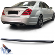 image-56-Sport rear spoiler lip black gloss with ABE for Mercedes S-Class W221 05-09