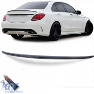 image-60-Sport rear spoiler lip gloss black with ABE for Mercedes C W205 sedan 14-21