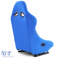 Sport Sitz Bucket Seat Race1 mit Schienen, Stoff blau-image-6278702