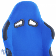 Sport Sitz Bucket Seat Race1 mit Schienen, Stoff blau-image-6278703