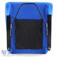 Sport Sitz Bucket Seat Race1 mit Schienen, Stoff blau-image-6278706