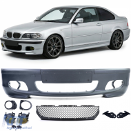 image-58-Sportfrontstoßstange + ABE + gelbe Nebelscheinwerfer geeignet für BMW E46 Sedan Touring LCI