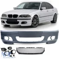 image-74-Sportfrontstoßstange + ABE + klare Nebelscheinwerfer geeignet für BMW E46 Sedan Touring