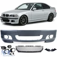 image-75-Sportfrontstoßstange + ABE + klare Nebelscheinwerfer geeignet für BMW E46 Sedan Touring LCI