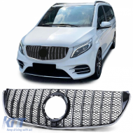 image-3-Sportgrill chrom schwarz glänzend, geeignet für Mercedes V-Class W447 14-19