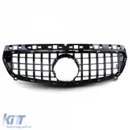 Sportgrill Frontgrill glänzend schwarz geeignet für Mercedes A-Klasse W176 2012-2015-image-6257785