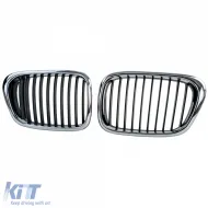 Sportgrill Frontgrill schwarz verchromt, geeignet für BMW 5er E39 1995-2003-image-6211128
