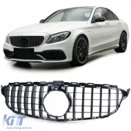 image-34-Sportgrill glänzend schwarz geeignet für Mercedes C-Class W205 S205 2014-2018