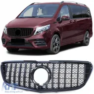 image-43-Sportgrill in Schwarz Hochglanz, geeignet für Mercedes V-Class Vito W447 W448 ab 19