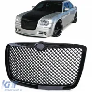 image-7-Sportgrill mit Waben-Design in glänzendem Schwarz, geeignet für Chrysler 300C Sedan Touring 04-11