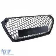 Sportgrill mit Wabenstruktur ohne Emblem Matt Schwarz geeignet für Audi A4 B9 8W 15-19-image-6201735