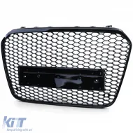 Sportgrill mit Wabenstruktur ohne Emblem Hochglanzschwarz geeignet für Audi A6 C7 4G 10-14-image-6192725