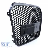 Sportgrill mit Wabenstruktur ohne Emblem Hochglanzschwarz geeignet für Audi A6 C7 4G 10-14-image-6192726