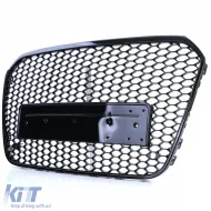 Sportgrill mit Wabenstruktur ohne Emblem Hochglanzschwarz geeignet für Audi A6 C7 4G 10-14-image-6192727