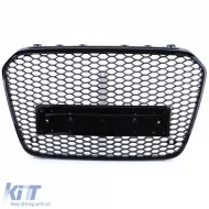 Sportgrill mit Wabenstruktur ohne Emblem Hochglanzschwarz geeignet für Audi A6 C7 4G 10-14-image-6192728