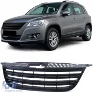 image-57-Sportgrill ohne Emblem mit doppelten schwarzen Lamellen, geeignet für VW Tiguan 5N 07-11