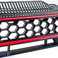 Sportgrill ohne Emblem schwarz rot geeignet für VW Golf 6 einschließlich GTI 08-13-image-6196970