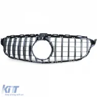 Sportgrill Schwarz Glänzend Chrom geeignet für Mercedes C-Klasse W205 S205 2014-2018-image-6206482
