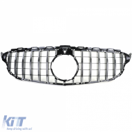 Sportgrill Schwarz Glänzend Chrom geeignet für Mercedes C-Klasse W205 S205 2014-2018-image-6206485