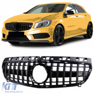 image-64-Sportgrill Schwarz Glänzend geeignet für Mercedes A-Klasse W176 2012-2015
