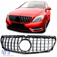image-53-Sportgrill schwarz glänzend mit Chrom, geeignet für Mercedes B-Klasse W246 11-14