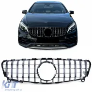 image-67-Sportgrill schwarz glänzend mit Chrom, geeignet für Mercedes W176 Facelift 15-18