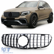 image-17-Sportgrill schwarz glänzend mit Chrom geeignet für Mercedes GLC X253 Coupe C253 15-19